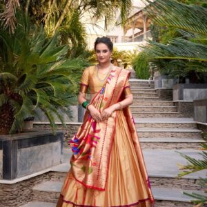 Latest Designer Jacquard Silk Lehnega Choli With Designer Dupatta For Women
