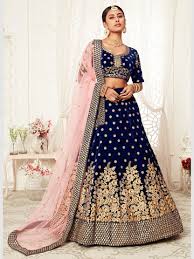 Blue Pink lehenga