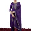 INDO ERA Women's Cotton Blend Embroidered Straight Kurta & Pant with Dupatta Set