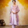 Amazon Brand - Myx Women's Kurta Pant Set with Embroidered Organza Dupatta | Viscose,Rayon | A-line fit